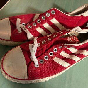 Vintage 70s Adidas Die Marke Mit Den Taiwan Red Sneakers Size 12.5